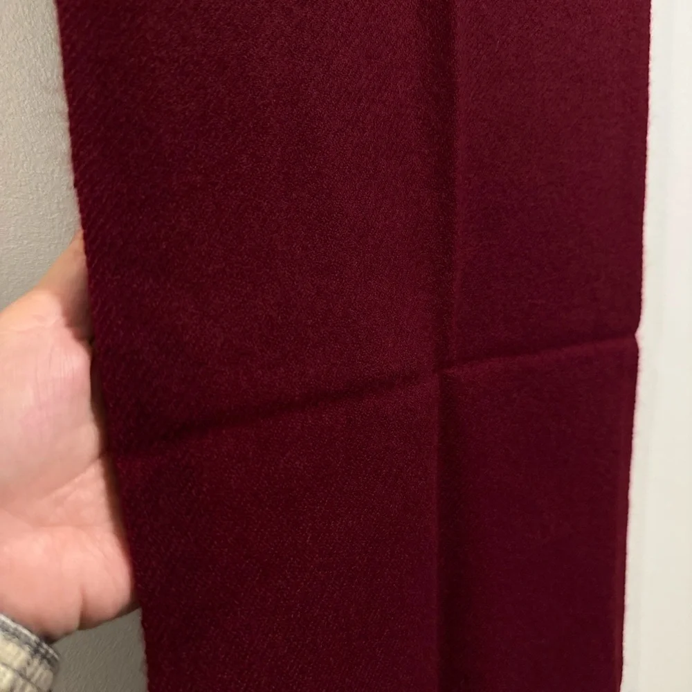 NWT Chyangra Pashmina 100% Pure 4-Ply Cashmere Scarf Handmade Nepal COA-WINE RED